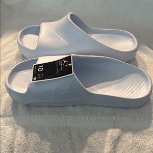 White Slide Sandals.Size 10 Jordan Post Slides